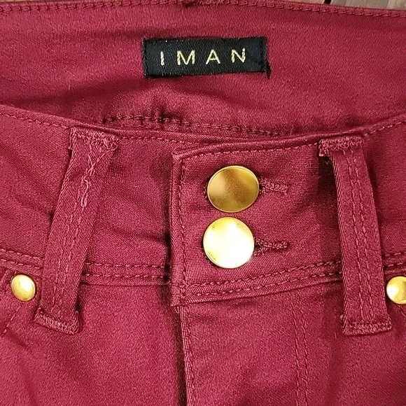 💥IMAN red maroon Stretch pants NEW SZ 4 - Picture 3 of 6